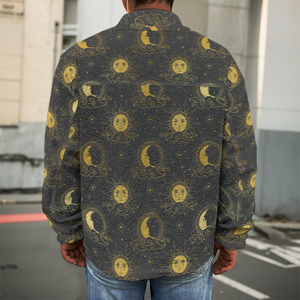 Vintage Celestial Pattern Print Men's Shirt Jacket