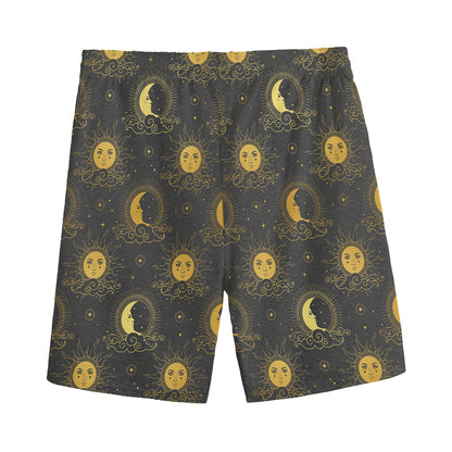 Vintage Celestial Pattern Print Men's Sports Shorts