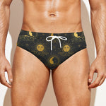 Vintage Celestial Pattern Print Men's Swim Briefs