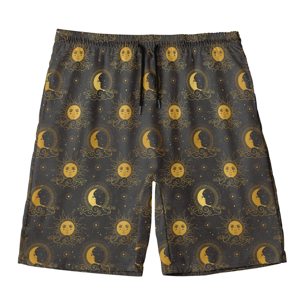 Vintage Celestial Pattern Print Men's Swim Trunks