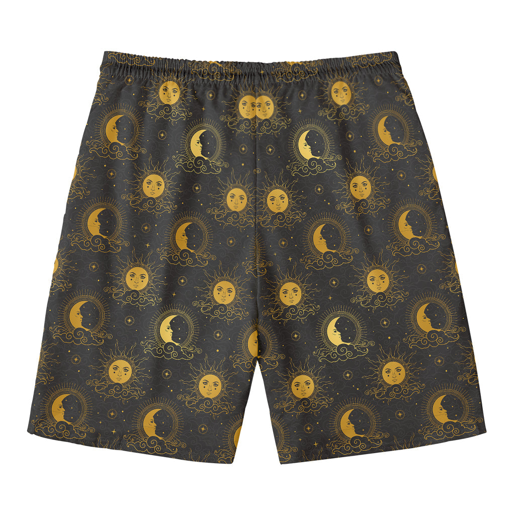 Vintage Celestial Pattern Print Men's Swim Trunks