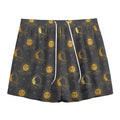 Vintage Celestial Pattern Print Mesh Shorts