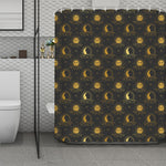 Vintage Celestial Pattern Print Polyester Shower Curtain