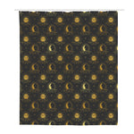 Vintage Celestial Pattern Print Polyester Shower Curtain