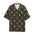 Vintage Celestial Pattern Print Rayon Hawaiian Shirt