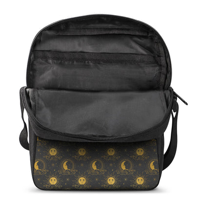 Vintage Celestial Pattern Print Rectangular Crossbody Bag
