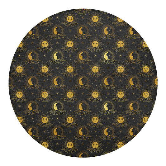 Vintage Celestial Pattern Print Round Blanket
