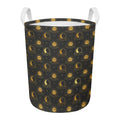 Vintage Celestial Pattern Print Round Laundry Basket