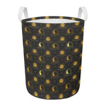 Vintage Celestial Pattern Print Round Laundry Basket