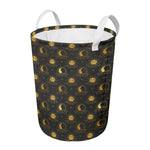 Vintage Celestial Pattern Print Round Laundry Basket