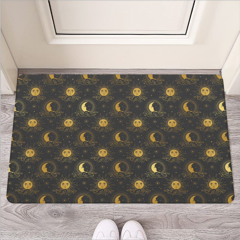 Vintage Celestial Pattern Print Rubber Doormat
