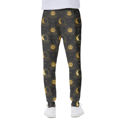 Vintage Celestial Pattern Print Scuba Joggers