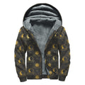 Vintage Celestial Pattern Print Sherpa Lined Zip Up Hoodie