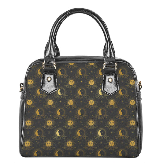 Vintage Celestial Pattern Print Shoulder Handbag