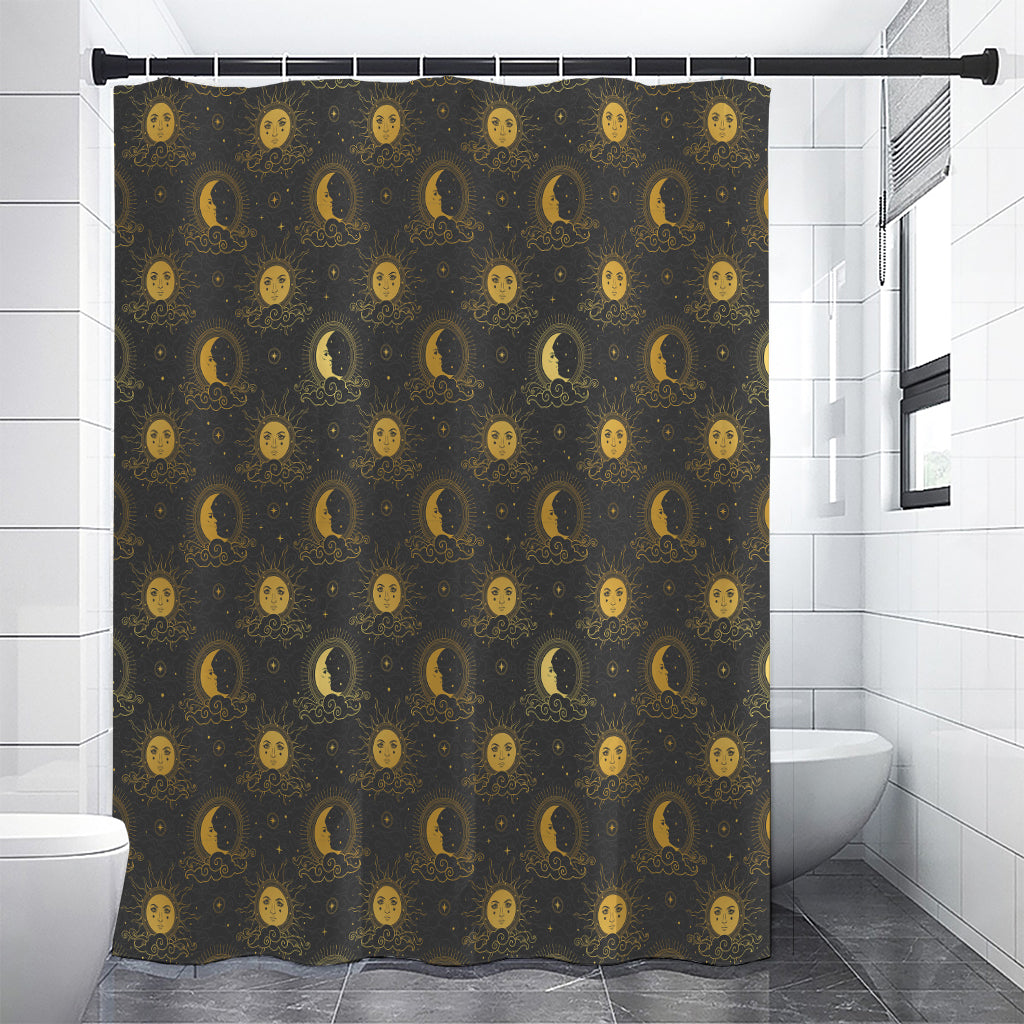 Vintage Celestial Pattern Print Shower Curtain