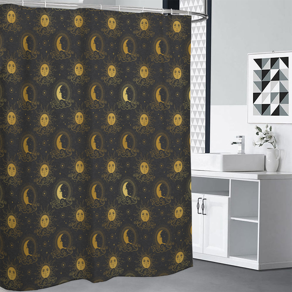 Vintage Celestial Pattern Print Shower Curtain