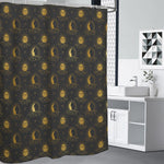 Vintage Celestial Pattern Print Shower Curtain