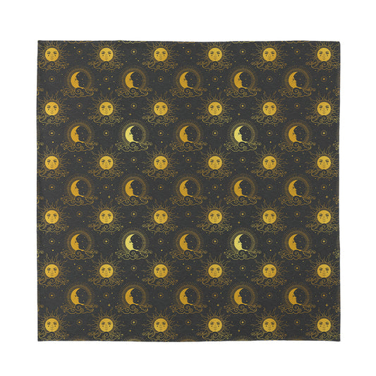 Vintage Celestial Pattern Print Silk Bandana