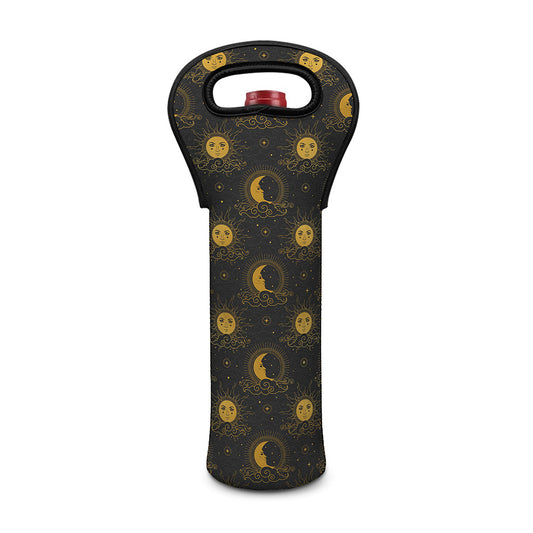 Vintage Celestial Pattern Print Single Neoprene Wine Tote