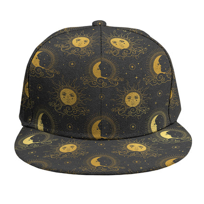 Vintage Celestial Pattern Print Snapback Cap