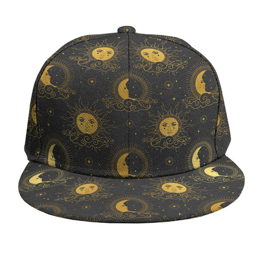 Vintage Celestial Pattern Print Snapback Cap