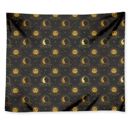 Vintage Celestial Pattern Print Tapestry