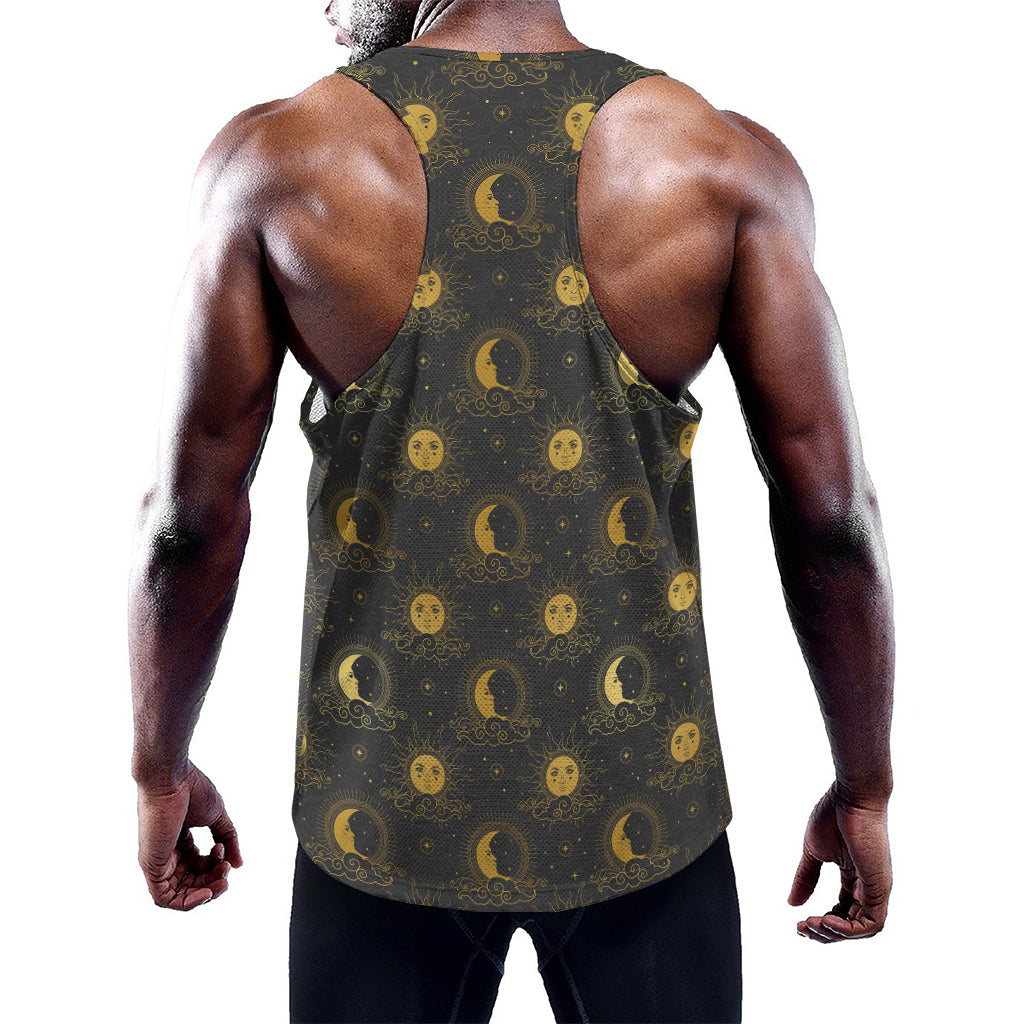 Vintage Celestial Pattern Print Training Tank Top