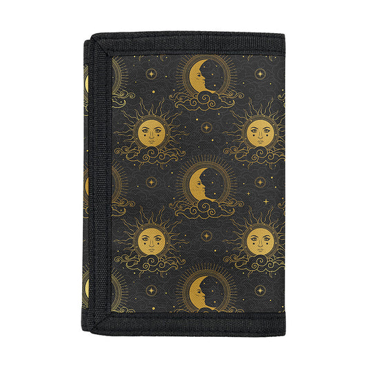 Vintage Celestial Pattern Print Trifold Wallet