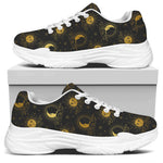 Vintage Celestial Pattern Print White Chunky Shoes