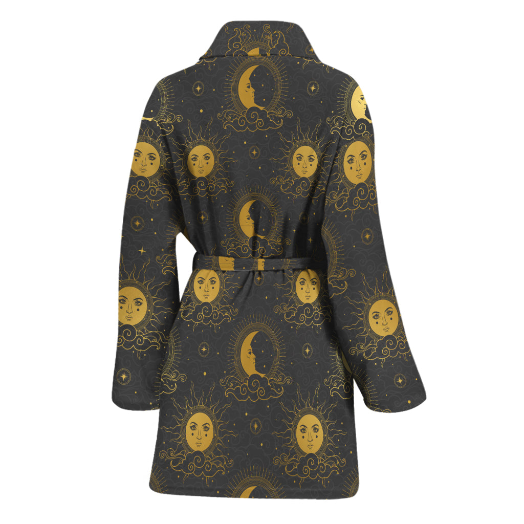Vintage Celestial Pattern Print Women's Bathrobe