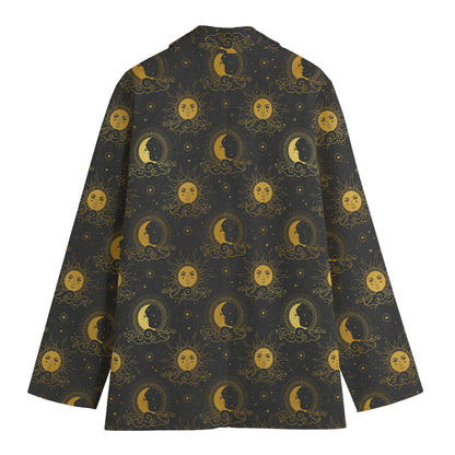 Vintage Celestial Pattern Print Women's Blazer