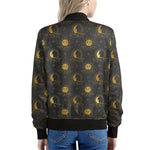 Vintage Celestial Pattern Print Women's Bomber Jacket