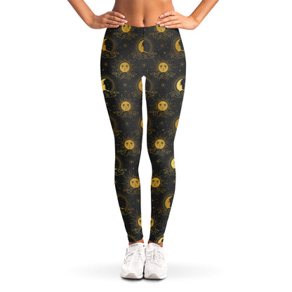 Vintage Celestial Pattern Print Women's Leggings