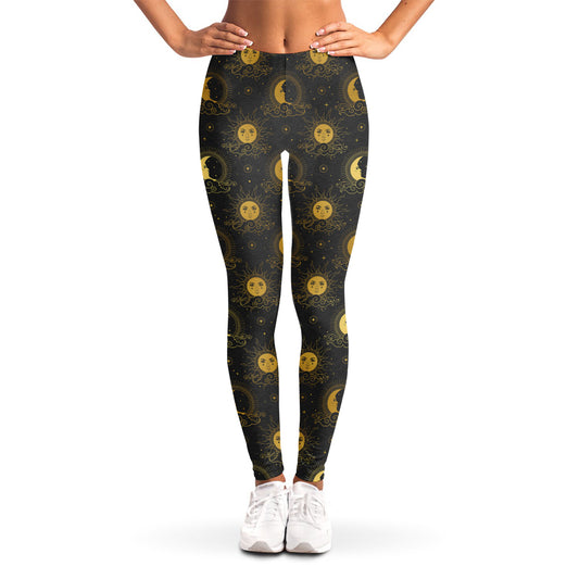 Vintage Celestial Pattern Print Women's Leggings