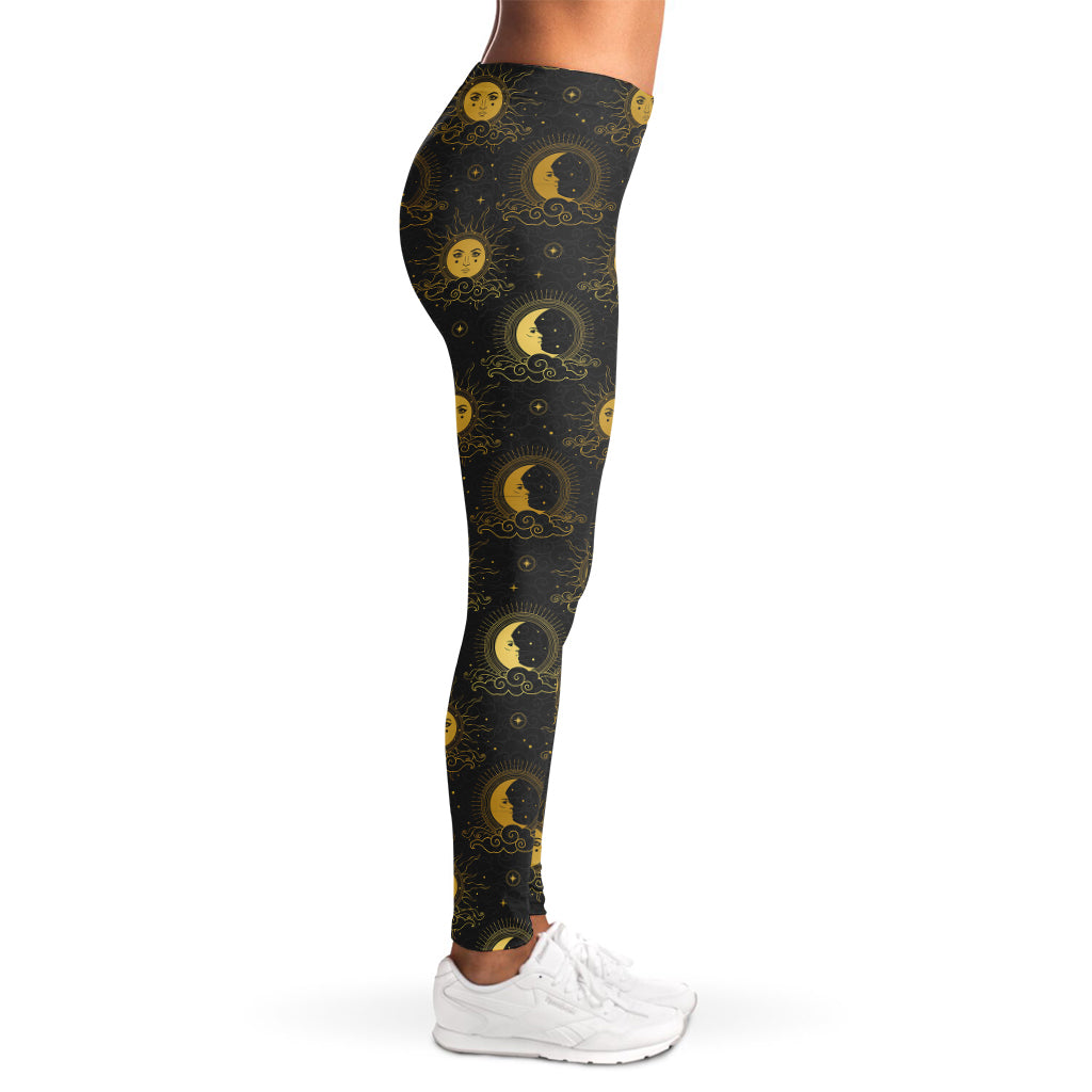 Vintage Celestial Pattern Print Women's Leggings