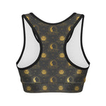 Vintage Celestial Pattern Print Women's Sports Bra