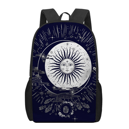 Vintage Celestial Sun Print 17 Inch Backpack