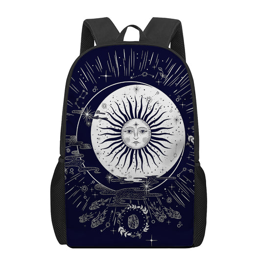 Vintage Celestial Sun Print 17 Inch Backpack