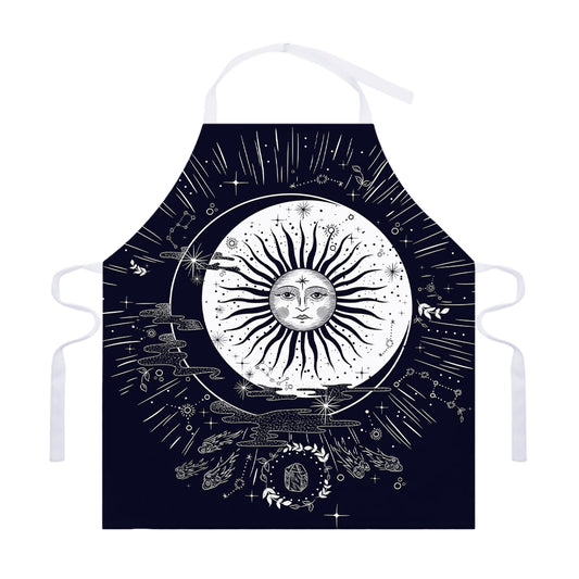 Vintage Celestial Sun Print Adjustable Apron