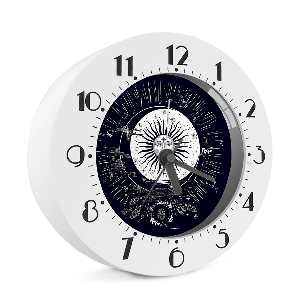 Vintage Celestial Sun Print Alarm Clock