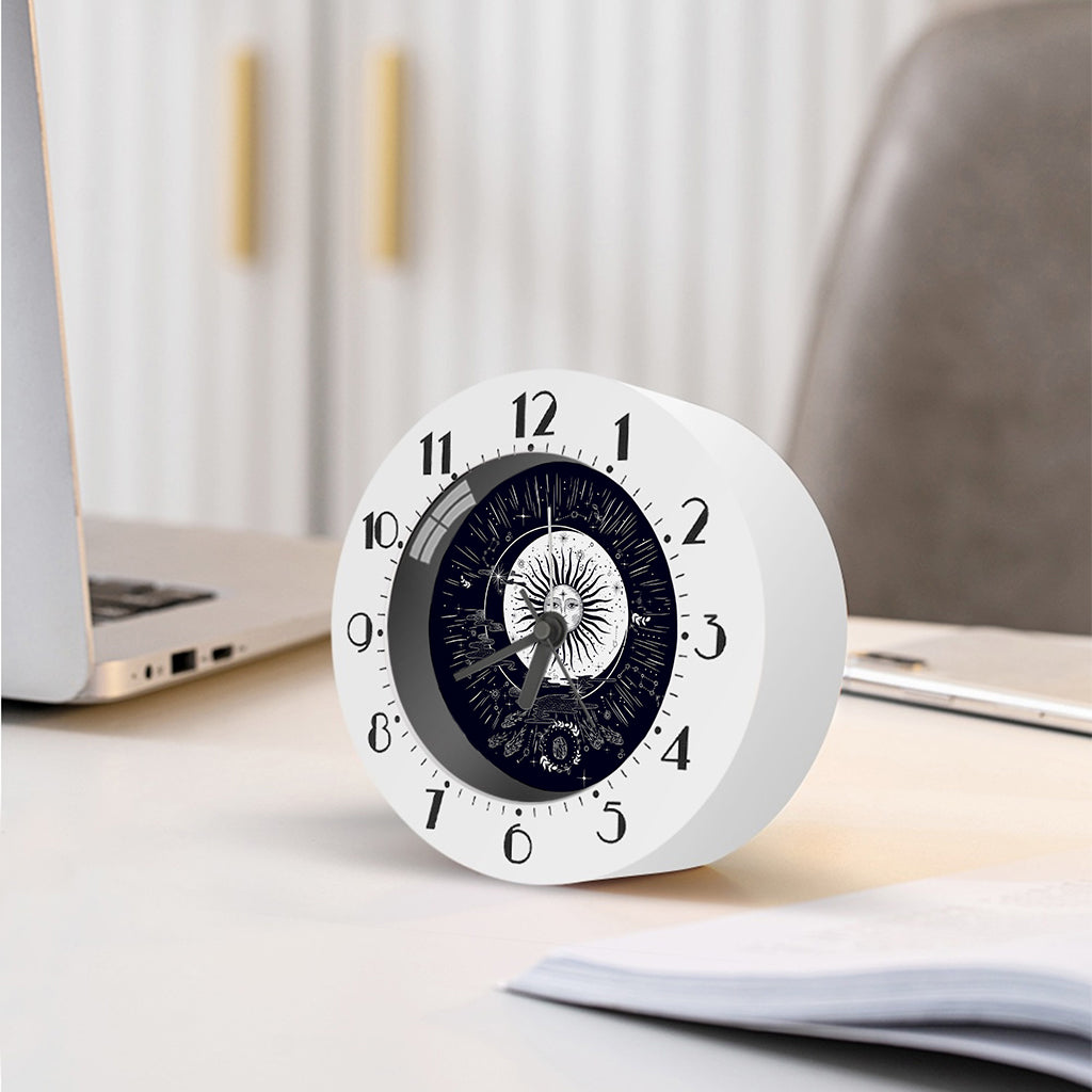 Vintage Celestial Sun Print Alarm Clock