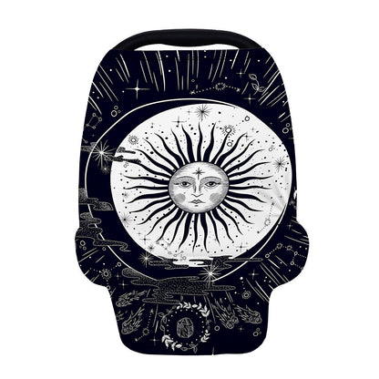 Vintage Celestial Sun Print Baby Seat Cover