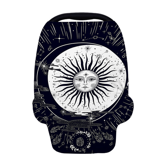 Vintage Celestial Sun Print Baby Seat Cover