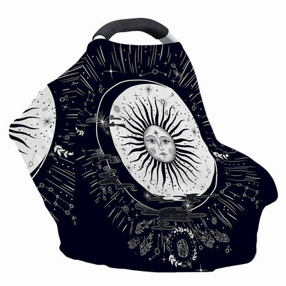Vintage Celestial Sun Print Baby Seat Cover
