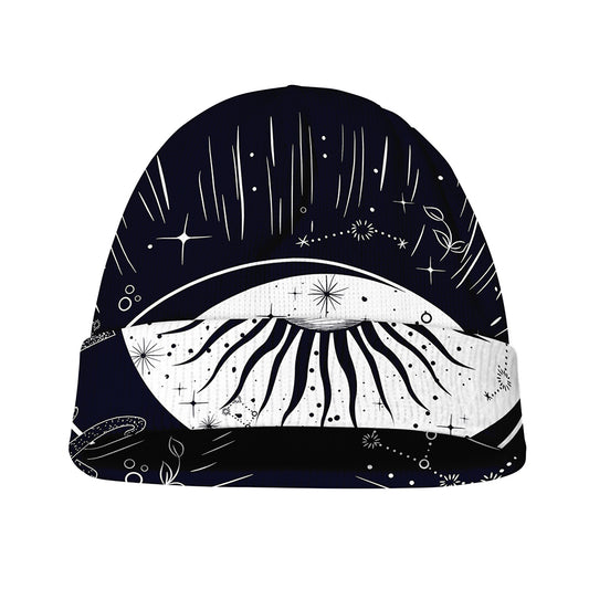 Vintage Celestial Sun Print Beanie
