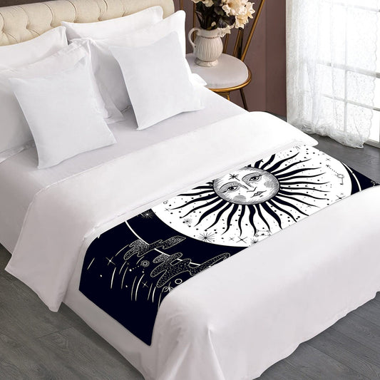 Vintage Celestial Sun Print Bed Runner