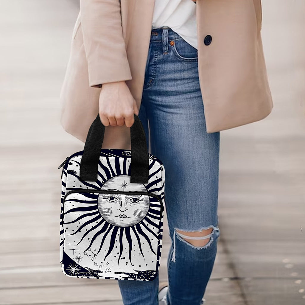 Vintage Celestial Sun Print Bible Tote Bag