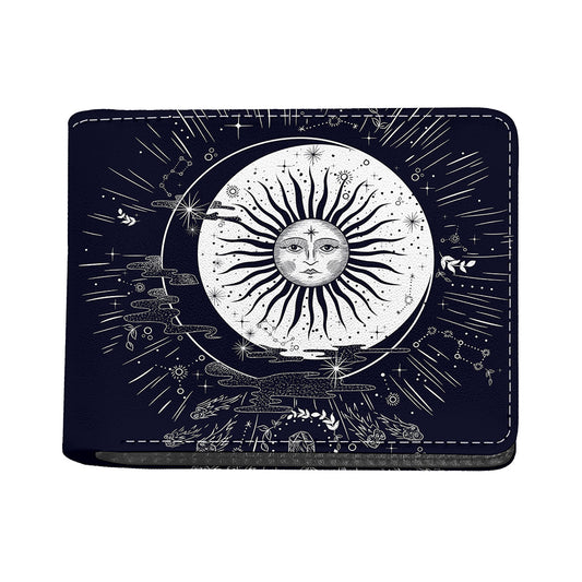 Vintage Celestial Sun Print Bifold Wallet