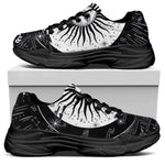 Vintage Celestial Sun Print Black Chunky Shoes