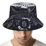 Vintage Celestial Sun Print Bucket Hat